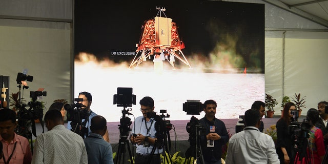 Members of the media at the ISRO Telemetry Tracking and Command Network (ISTRAC) facility in Bangalore, on September 6, 2019.