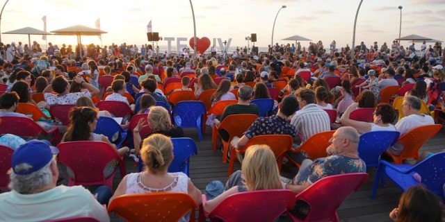 Beit Tefilah Israeli holding weekly services as the Kabbalat Shabbat on the Tel Aviv Port.