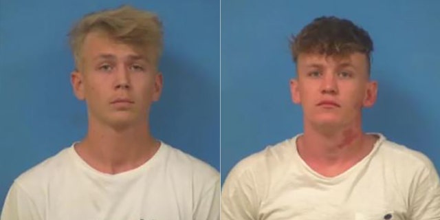 Ties Granzier, 20, left, and Govert Charles Wilhelmus Jacob Sweep, 21, were charged with trespassing, authorities say. (Nye County Sheriff's Office)