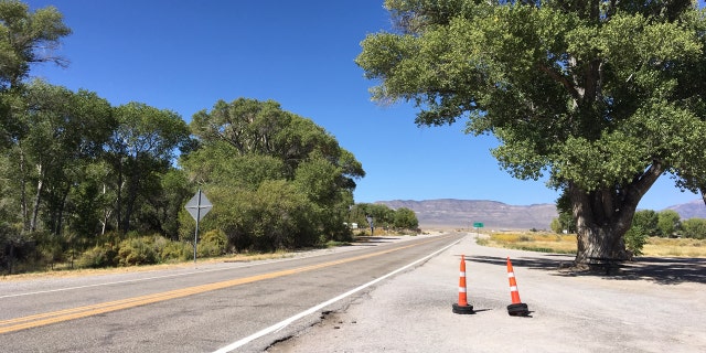 The place where the "Extraterrestrial Highway" sign is typically located.