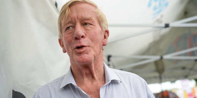 Weld talks with the media at the Iowa State Fair on Aug. 11, 2019. (Photo by Caroline Brehman/CQ Roll Call)