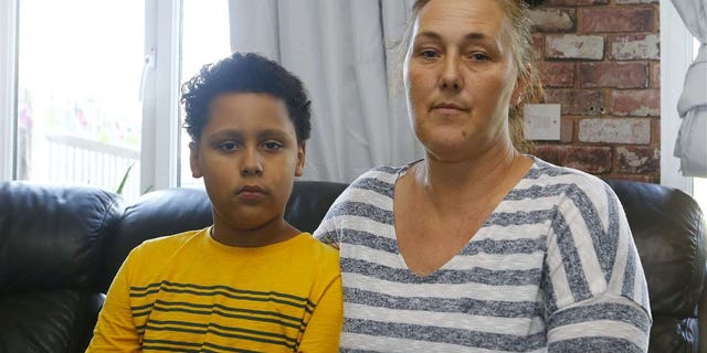 Caleb and his mom Tyler Hills.