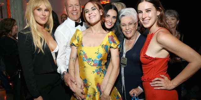 From left: Rumer Willis, Bruce Willis, Tallulah Belle Willis, Demi Moore, Marlene Willis and Scout LaRue Willis attend the after party for the Comedy Central Roast of Bruce Willis in Los Angeles last year.