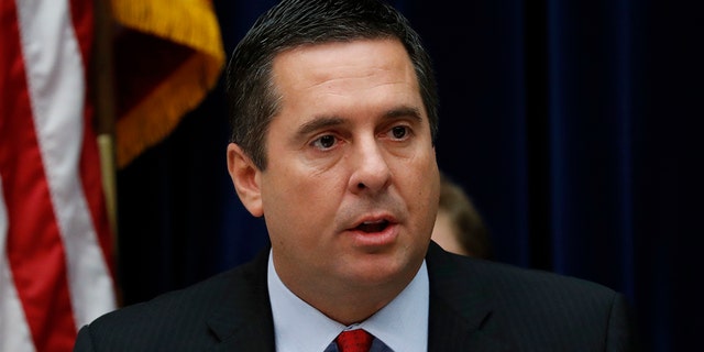 House Intelligence Committee Ranking Member Rep. Devon Nunes, R-Calif., gives a opening statement before Acting Director of National Intelligence Joseph Maguire testifies before the House Intelligence Committee on Capitol Hill in Washington, Thursday, Sept. 26, 2019. (AP Photo/Pablo Martinez Monsivais)
