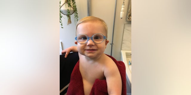 Theo with his new glasses.