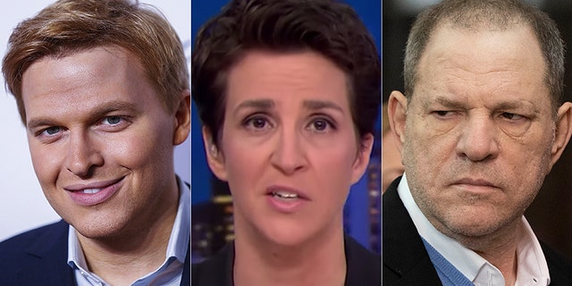 MSNBC’s Rachel Maddow celebrated Harvey Weinstein reporting despite her bosses punting on Ronan Farrow’s award-winning efforts.