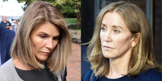 Lori Loughlin, left, appears at a Boston court in September 2019 about the college admissions scandal. At right, Felicity Huffman leaves her sentencing in the college admissions scam case dubbed "Operation Varsity Blues."
