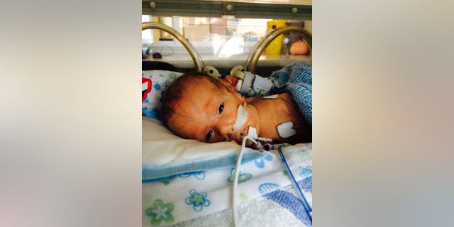 Roman as a baby in the hospital.