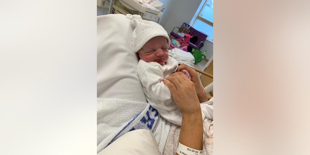 Baby Vincent shortly after birth. (SWNS)