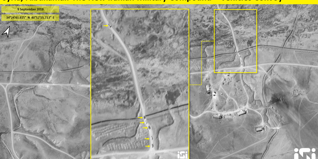 The satellite images show a convoy of vehicles leaving the site at around 3 p.m. local time.