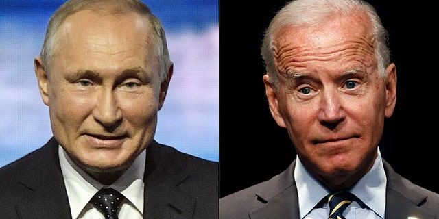 Democratic presidential candidate Joe Biden (right) claims he once told Russian President Vladimir Putin (left) he has no “soul.” (Associated Press).
