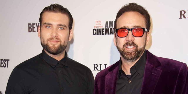 Weston Cage and Nicholas Cage attend a Premiere of RLJ Entertainment's Dog Eat Dog during The Egyptian Theatre on Sep 30, 2016 in Los Angeles, California. (Photo by Earl Gibson III/Getty Images)