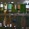 Cars drive through floodwaters from tropical storm  Imelda in Sargent, Texas, Sept. 18, 2019.