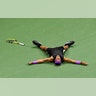 Rafael Nadal, of Spain, lays on the court after defeating Daniil Medvedev to win the men's singles final at the U.S. Open tennis championships in New York, Sept. 8, 2019.?