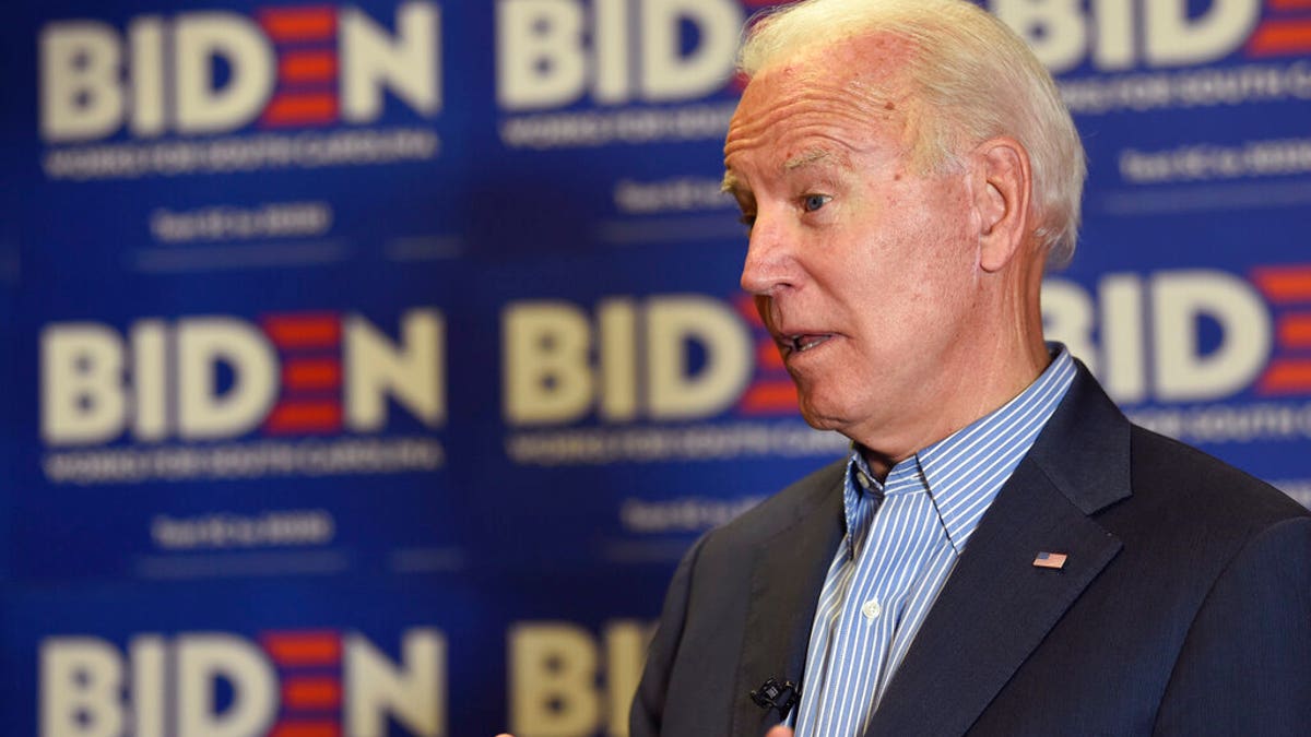 Democratic presidential candidate, former Vice President Joe Biden, speaks during an interview on Saturday, Oct. 26, 2019, in Florence, S.C. (AP Photo/Sarah Blake Morgan)