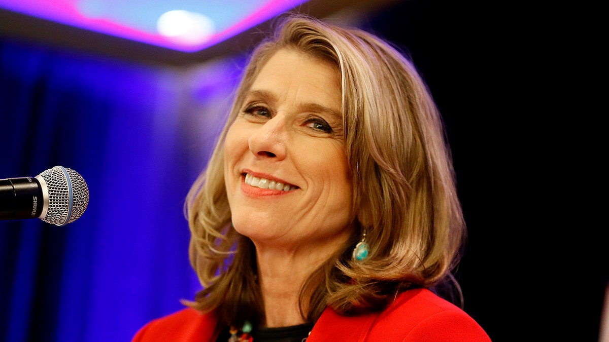 Felecia Rotellini speaks during an election night party in Phoenix in 2014.  (AP Photo/Matt York)