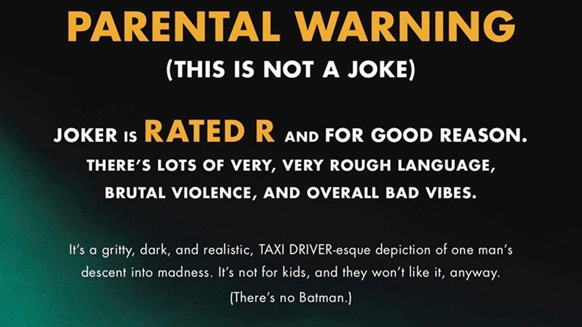The Alamo Drafthouse San Antonio issued a parental warning about "Joker," which has since been deleted.
