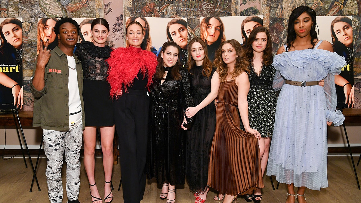 The cast of 'Booksmart' Austin Crute, Diana Silvers, Olivia Wilde, Beanie Feldstein, Kaitlyn Dever, Billie Lourd, Molly Gordon and Jessica Williams attend the New York screening at the Whitby Hotel. 