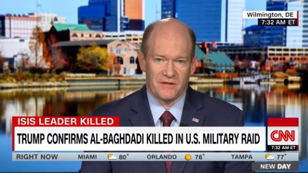 Sen. Chris Coons, D-Del., warns his party not to adopt incendiary chants against the president. 