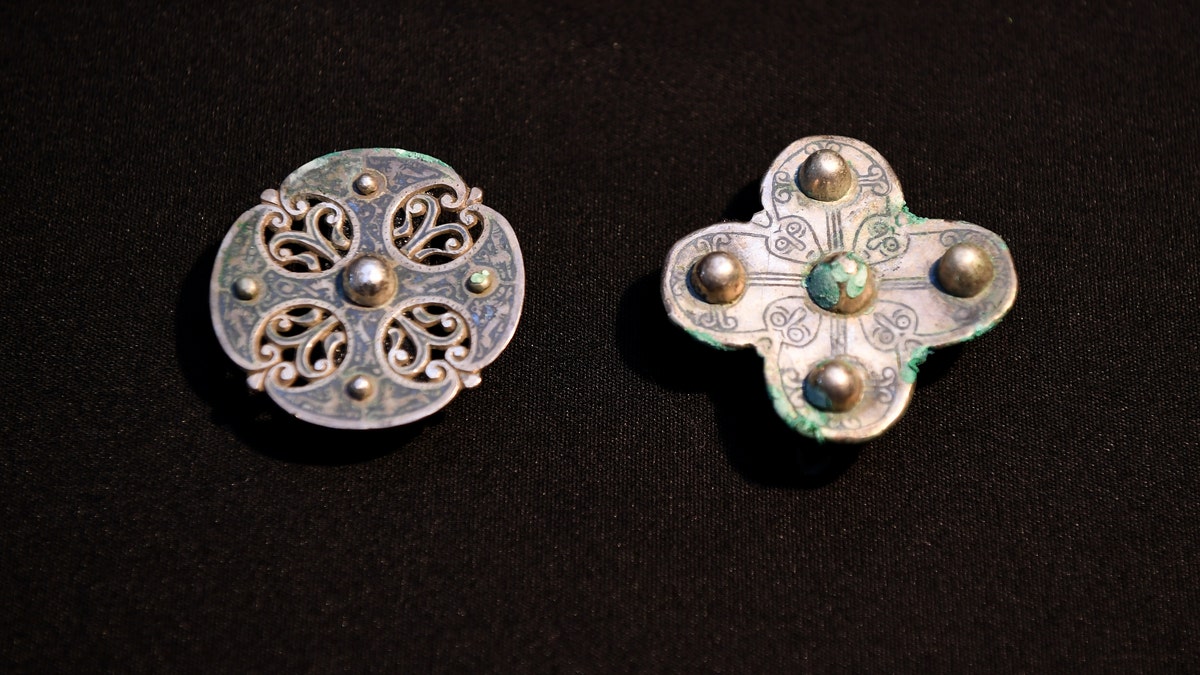 Treasures from the Galloway Hoard are displayed for media at the National Museums of Scotland on October 26, 2017, in Edinburgh, Scotland - file photo.