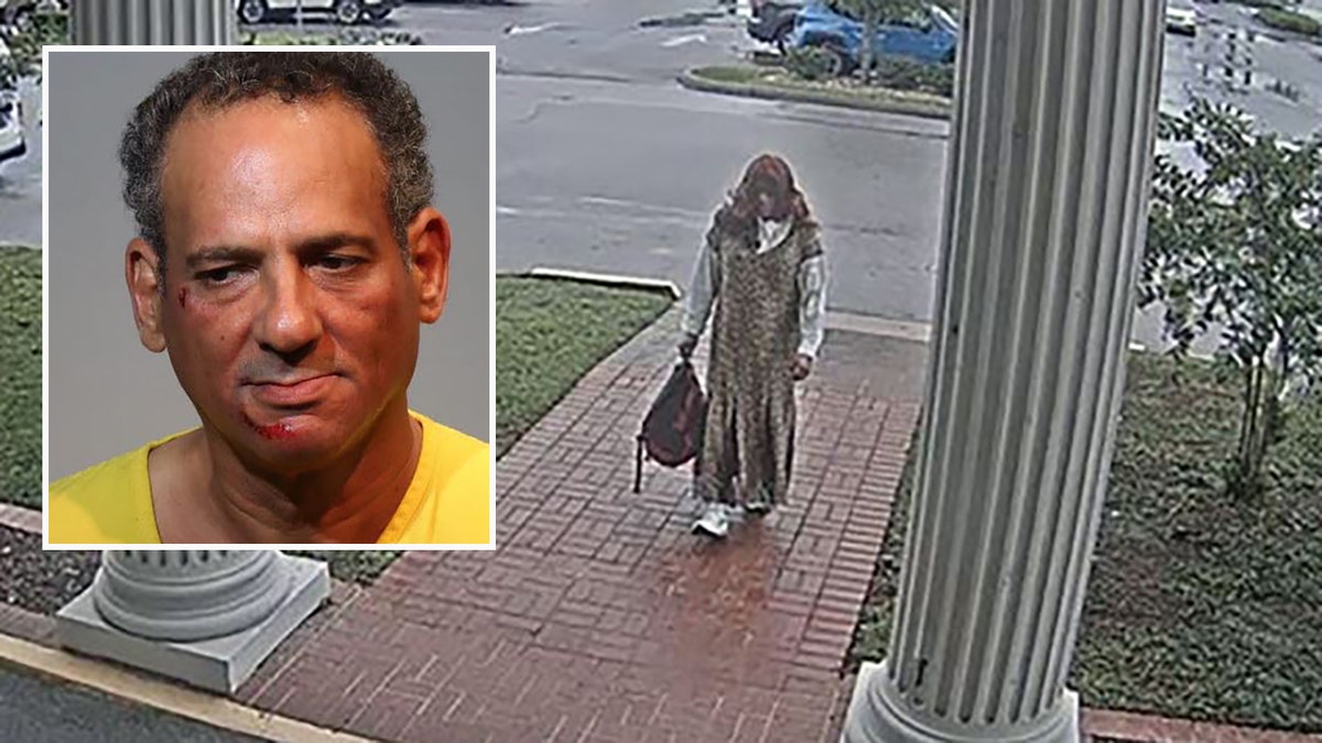 Reyes was wearing a gold dress and a red wig when he entered a Chase Bank, police said.