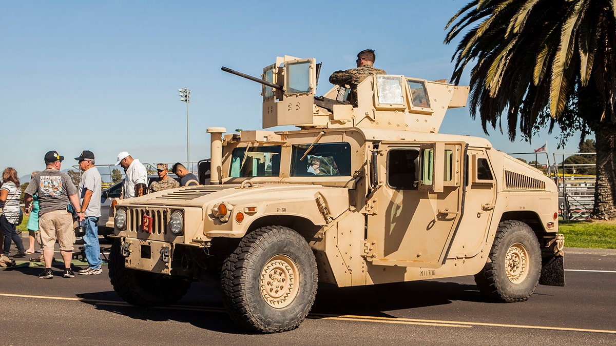 A U.S. Marine Corps vehicle similar to the one above was involved in a vehicle accident in Bridgeport, Calif., on Sunday, resulting in the death of a Marine.