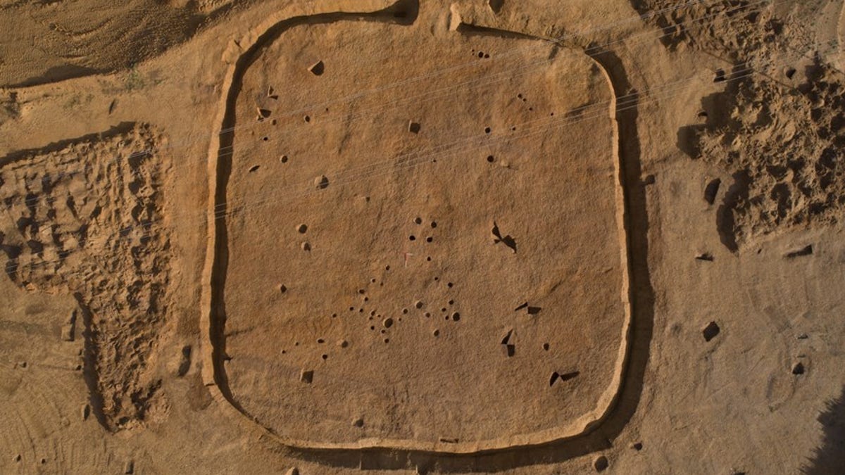 The ancient square enclosure where the trove was discovered. (© Archaeological Solutions Ltd)