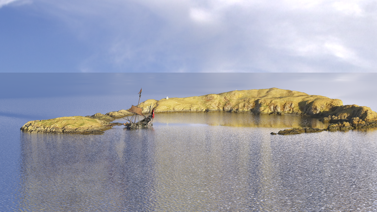 A digital reconstruction of the wreck as it may have appeared the morning after the storm. (Image by John McCarthy)