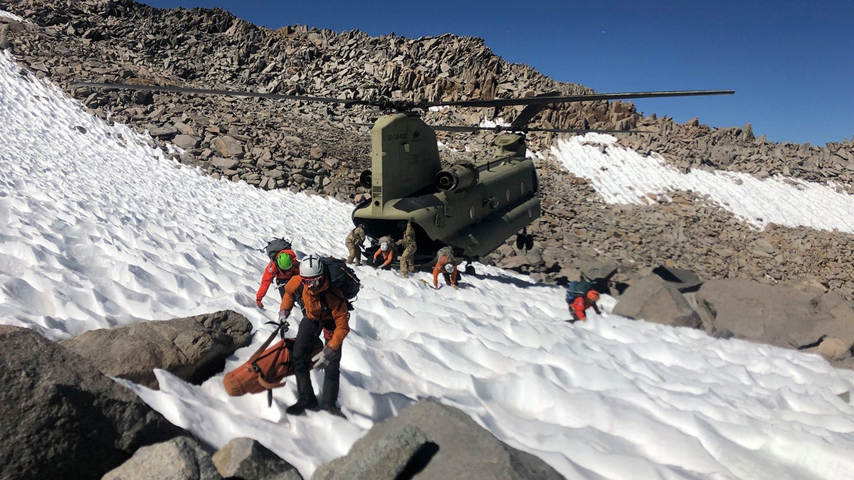 A team of six rescuers reached the hikers on Monday. It took nearly three hours to get to the victim's location and airlift him out.