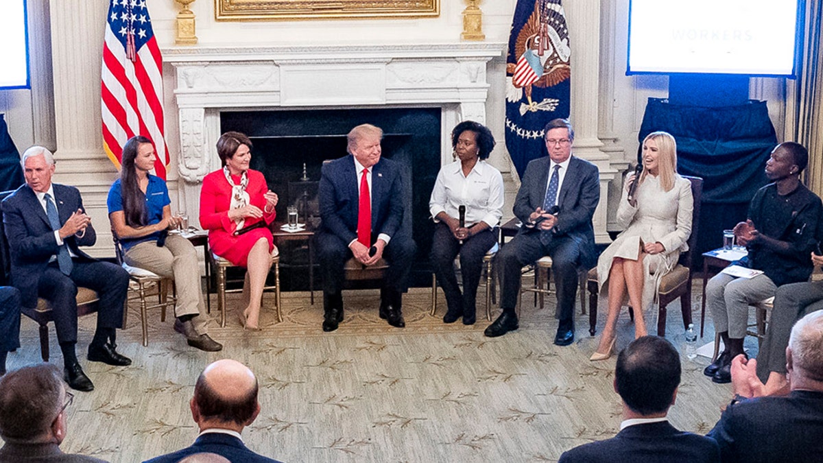 Vice President Pence, far left, and President Trump appeared at the event Brummit, far right, attended. (The White House)