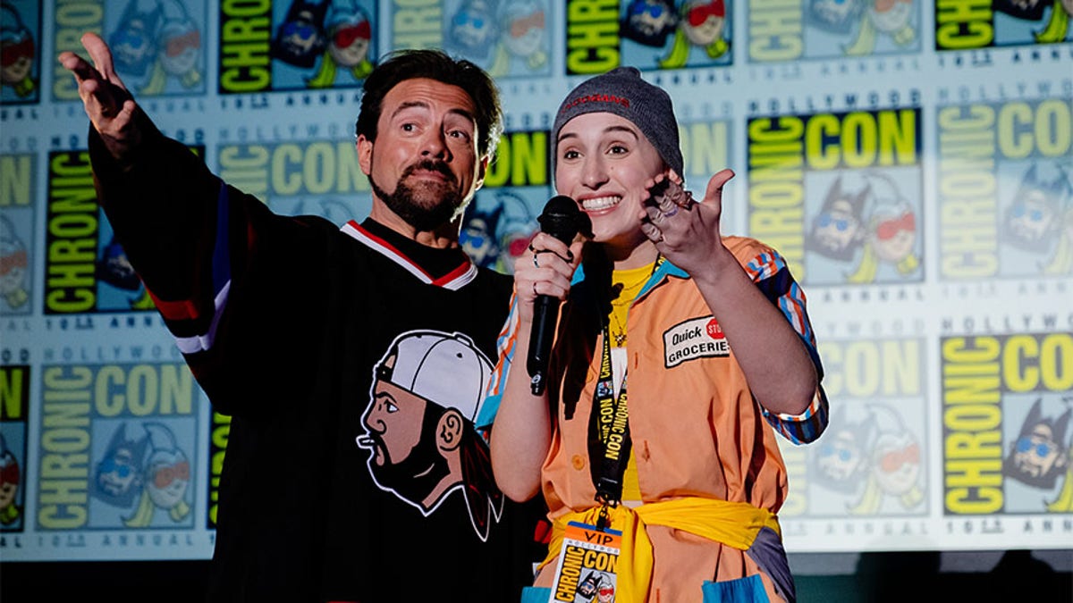 Kevin Smith (left) with his daughter Harley Quinn Smith.