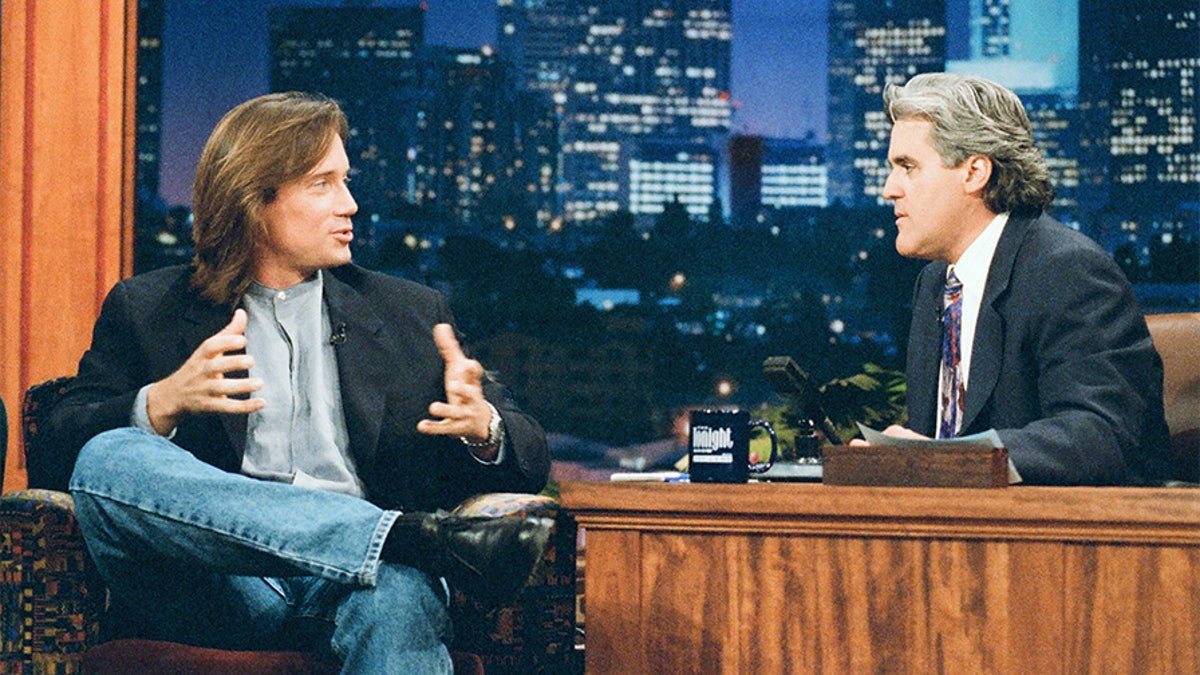 Kevin Sorbo during an interview with host Jay Leno on August 28, 1995.