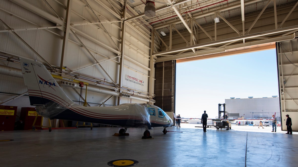 NASA’s X-57 Maxwell, the agency’s first all-electric X-plane and first crewed X-planed in two decades, is delivered to NASA’s Armstrong Flight Research Center in Edwards, California in its Mod II configuration. The first of three primary modifications for the project, Mod II involves testing of the aircraft’s cruise electric propulsion system. (Credit: NASA)