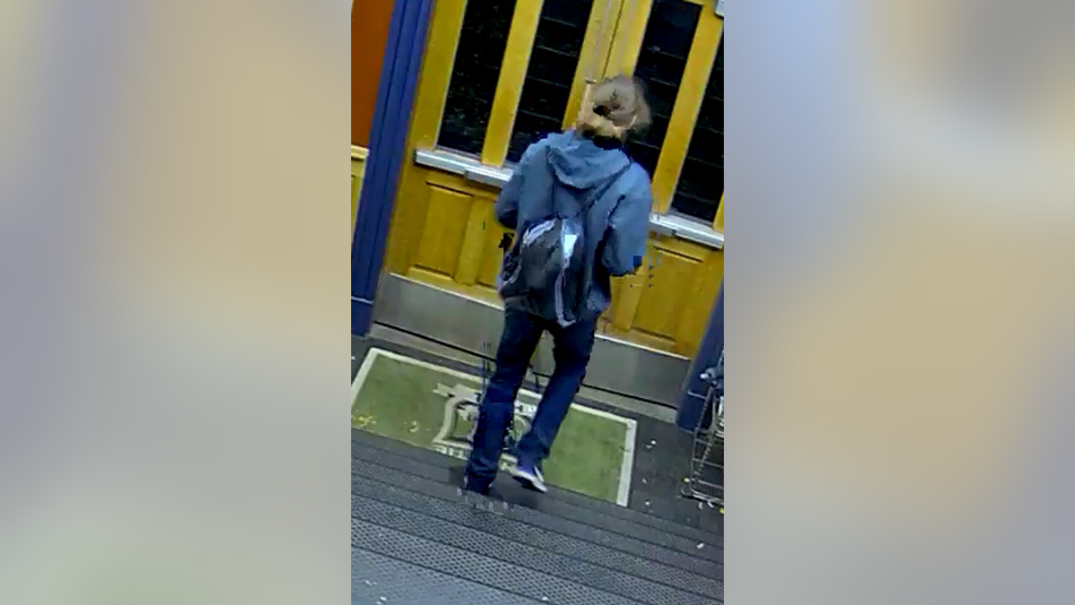 Owen Klinger is seen leaving a campus building on Sunday.