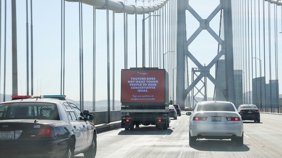 The PragerU video truck on its way to Silicon Valley. (PragerU)
