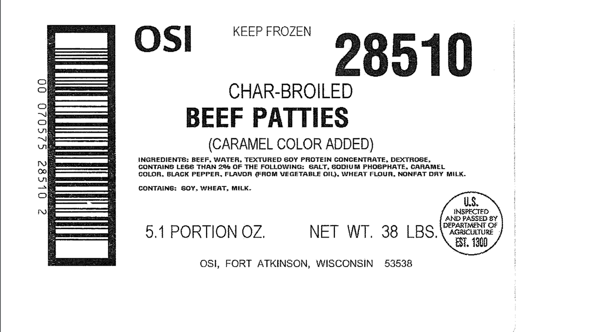 The label of the recalled product.