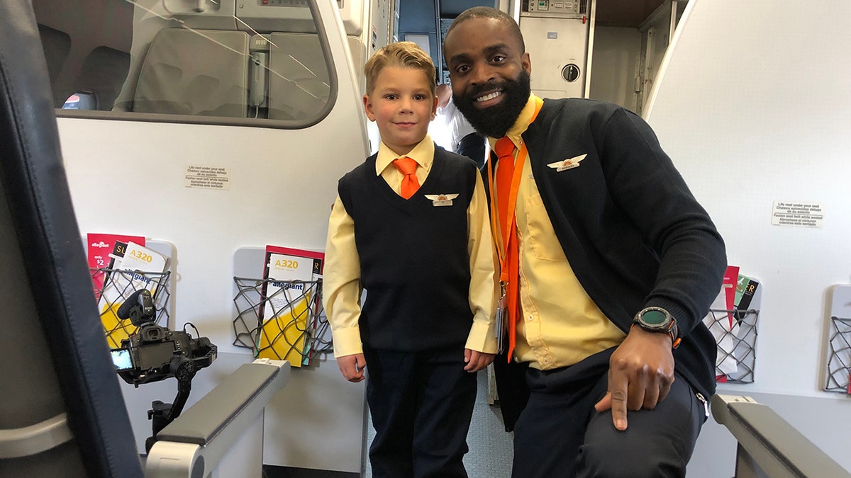 Allegiant worked with Make-A-Wish to make Stephen "S.J." Awwad's wish of becoming a flight attendant a reality.