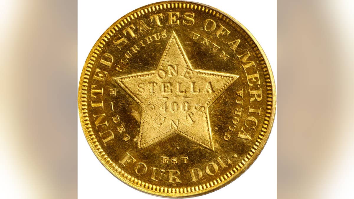 The back of the extremely rare $4 coin. (Stack's Bowers Galleries)