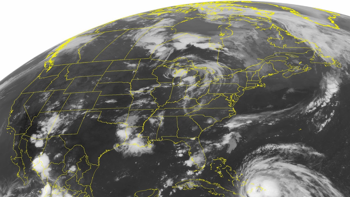 FILE - This Wednesday, Aug. 24, 2011, NOAA satellite image shows Hurricane Irene.