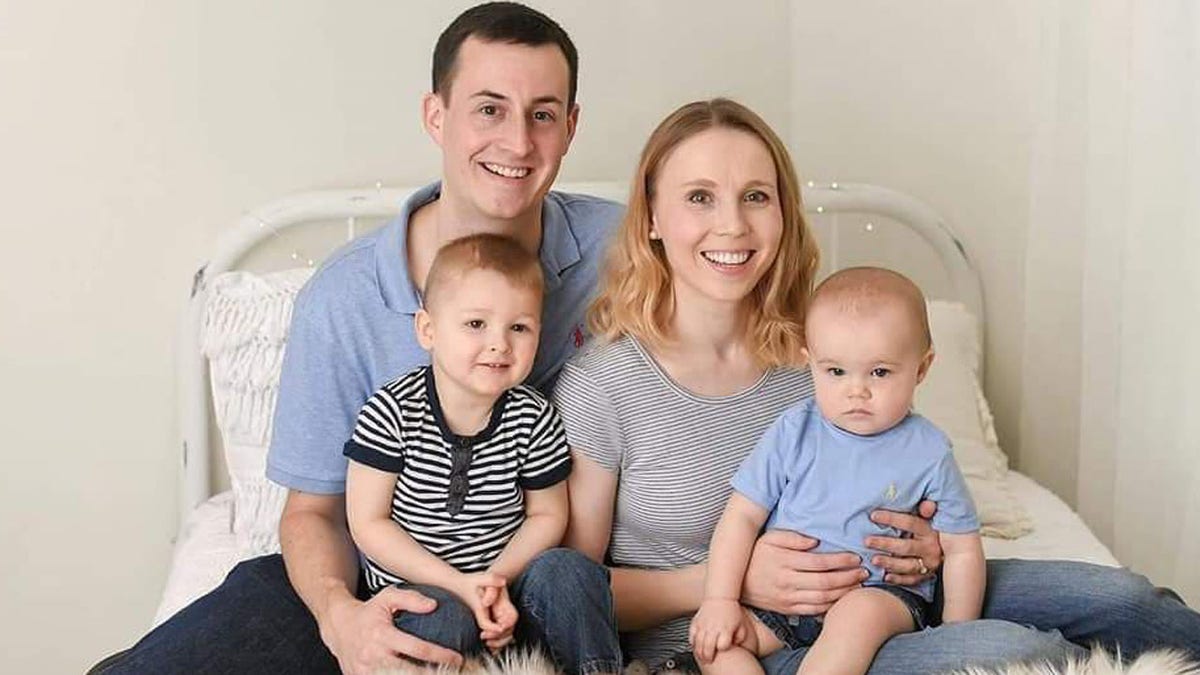 The Thomas family: Blake, 31, Sarah, 30, Kayden, 3, and Elliott, 1.