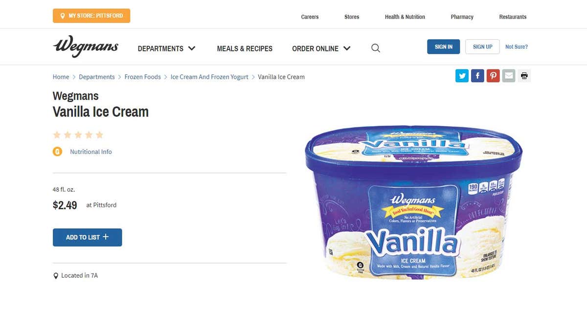 The complaint alleged that Wegmans vanilla ice cream, as well as many other ice cream varieties that contained the flavor, gives a "false impression" that it contains vanilla.