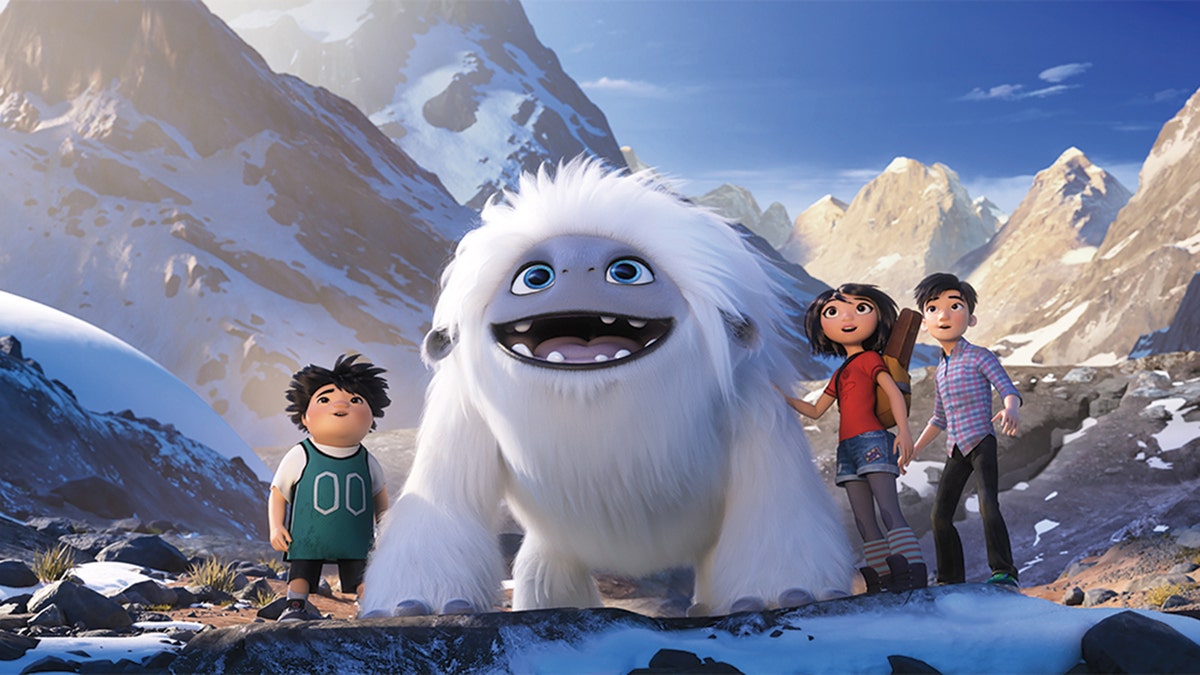 (from left) – Peng (Albert Tsai), Everest, Yi (Chloe Bennet) and Jin (Tenzing Norgay Trainor) in DreamWorks Animation and Pearl Studio’s Abominable. 