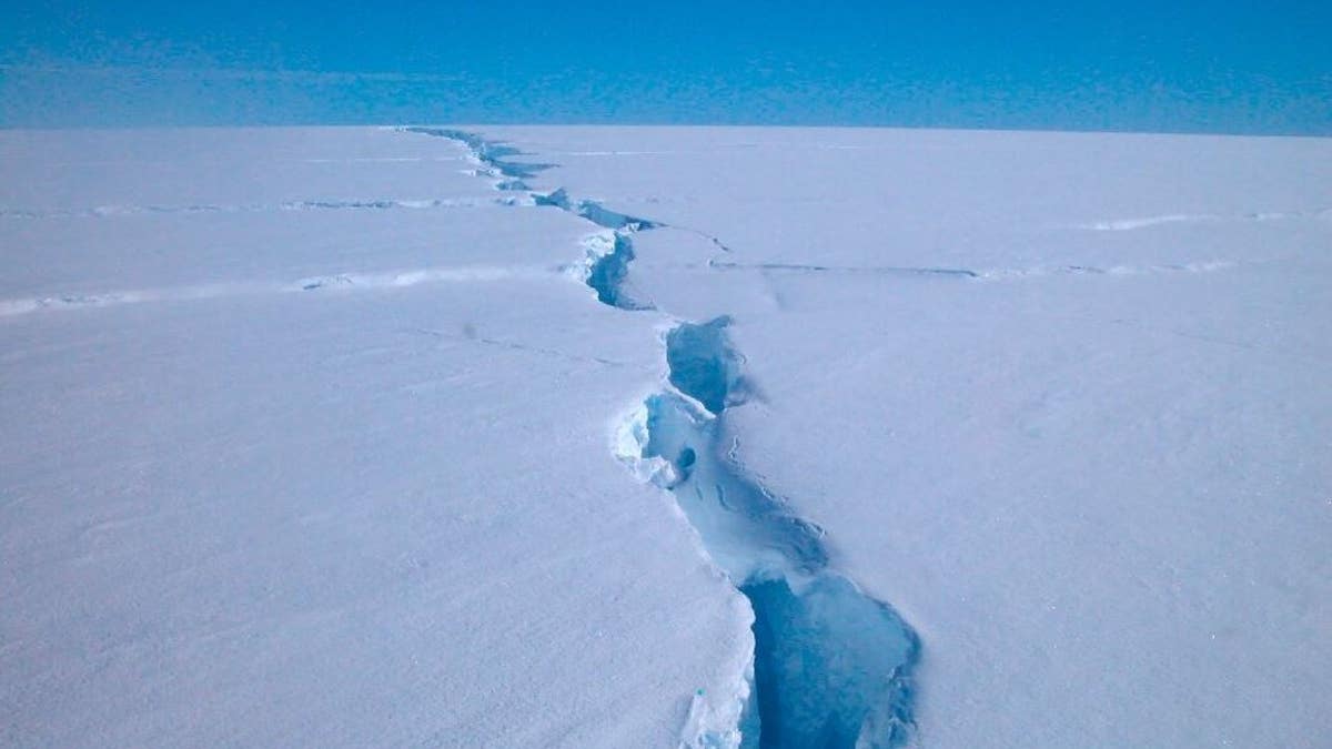 An Australian Antarctic Division image shows a "loose tooth" on the Amery Ice Shelf in eastern Antarctica
