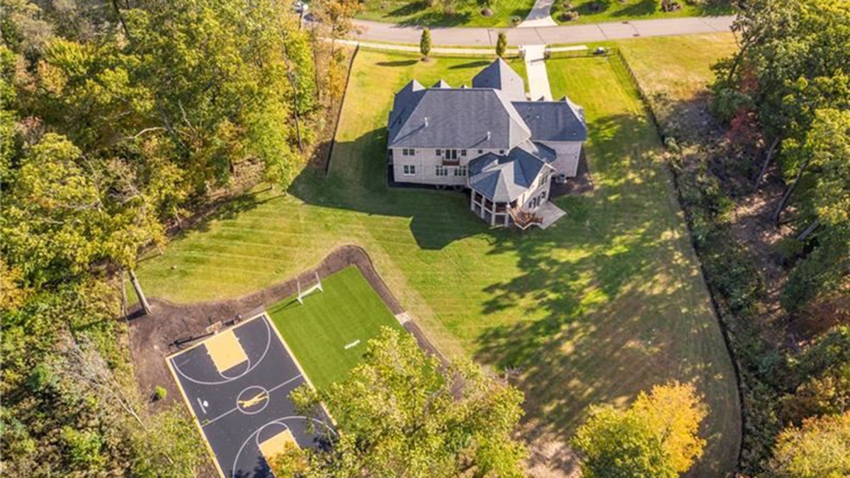 The nearly 8,800-square-foot home sits on three acres in the community of Gibsonia.