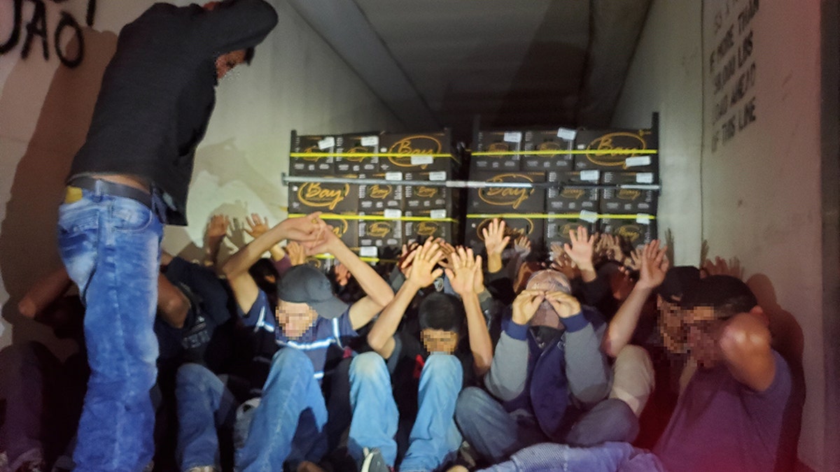 Officials discovered 32 illegal immigrants locked in a refrigerated semitrailer at a southern Arizona immigration checkpoint on Monday.