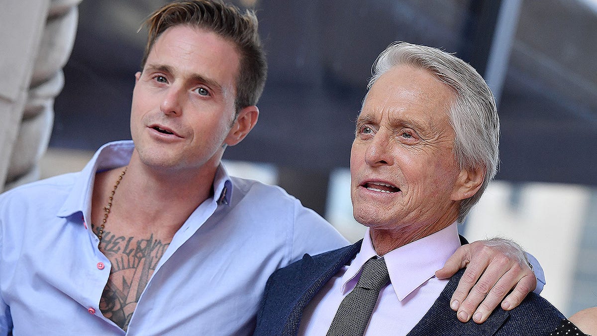 HOLLYWOOD, CA - NOVEMBER 06: Cameron Douglas and Michael Douglas attend the ceremony honoring Michael Douglas with star on the Hollywood Walk of Fame on November 06, 2018 in Hollywood, California. (Photo by Axelle/Bauer-Griffin/FilmMagic)