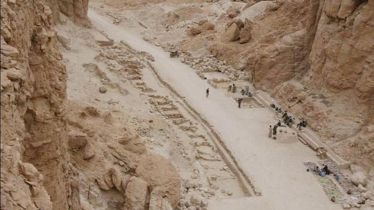 The excavation site in the Valley of the Monkeys.