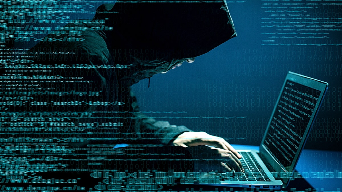 Hacker attacking internet