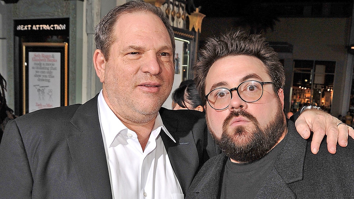 LOS ANGELES, CA - OCTOBER 20:  Executive producer Harvey Weinstein and writer/director Kevin Smith arrive at the 