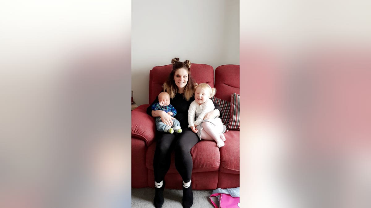 Cliare Curtis with baby Charlie (left) and Millie (right) before her diagnosis.